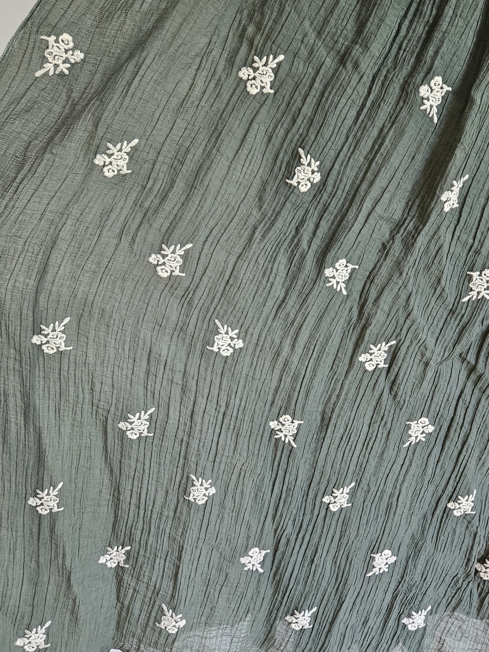 Wishlist Forest Green Floral Ruffle Strap Maxi Dress Sz Medium - Picture 4 of 5